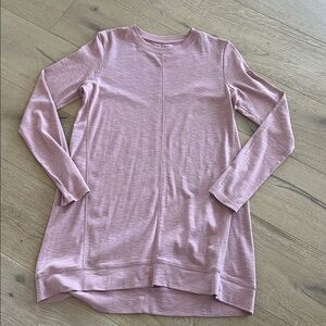 J.Jill Pure Pima Cotton Elliptical Tunic Blush Pink XS Top Shirt Long Sleeve